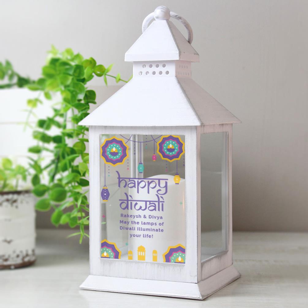 Personalised Diwali White Lantern Extra Image 3